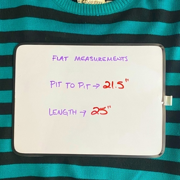 Vintage Graffiti Oversized Green Black Striped Crew Neck Knit Sweater S - Picture 8 of 13